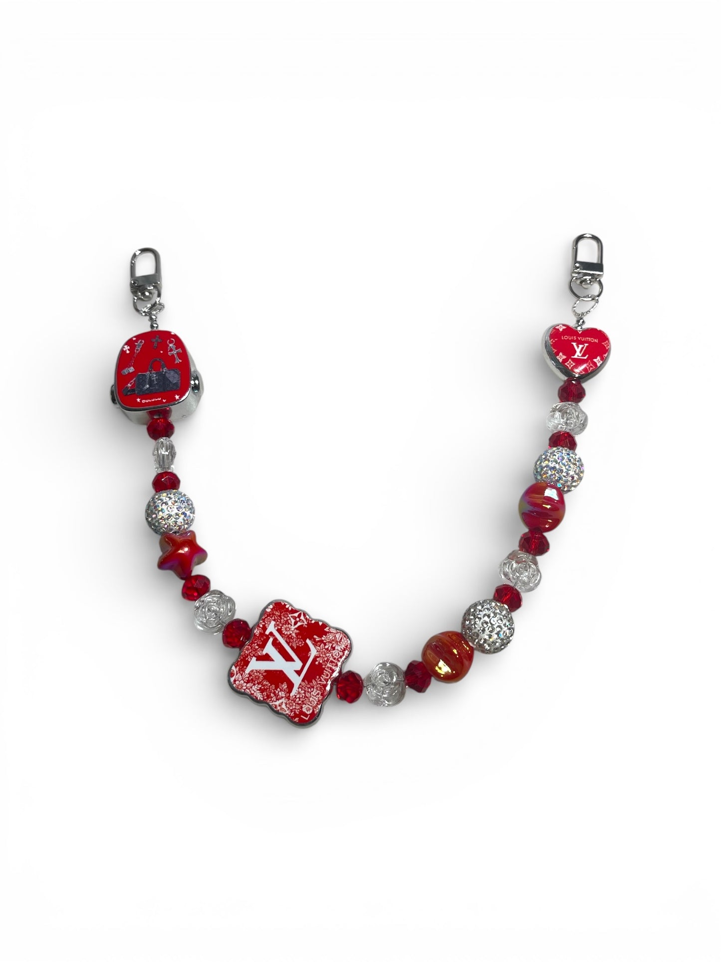 Red and White LV Bag Charm