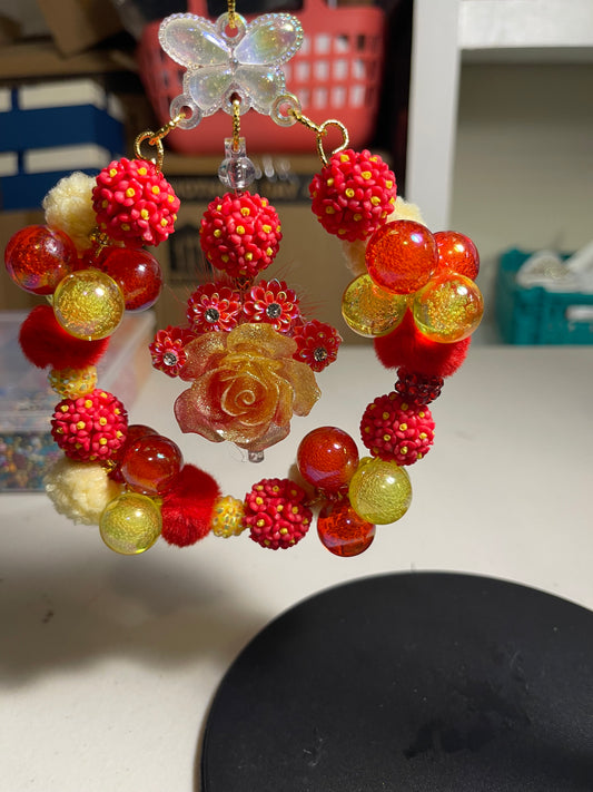 Beautiful Rose Rearview Mirror Hanger