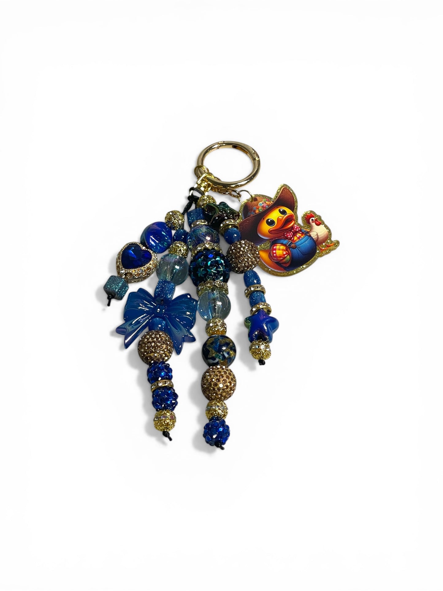 Blue and Gold Duck Bag Charm