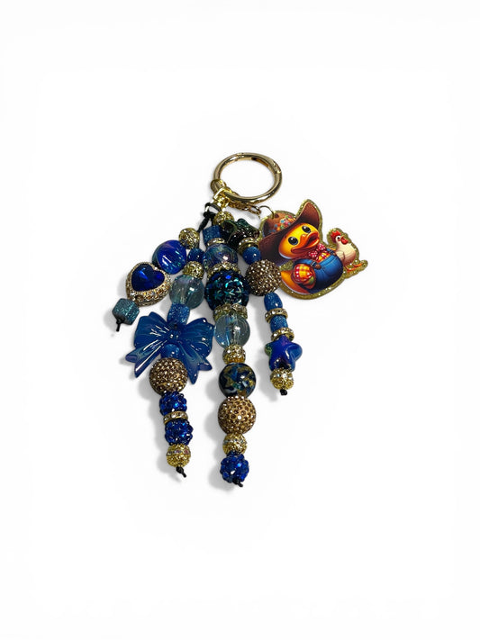 Blue and Gold Duck Bag Charm