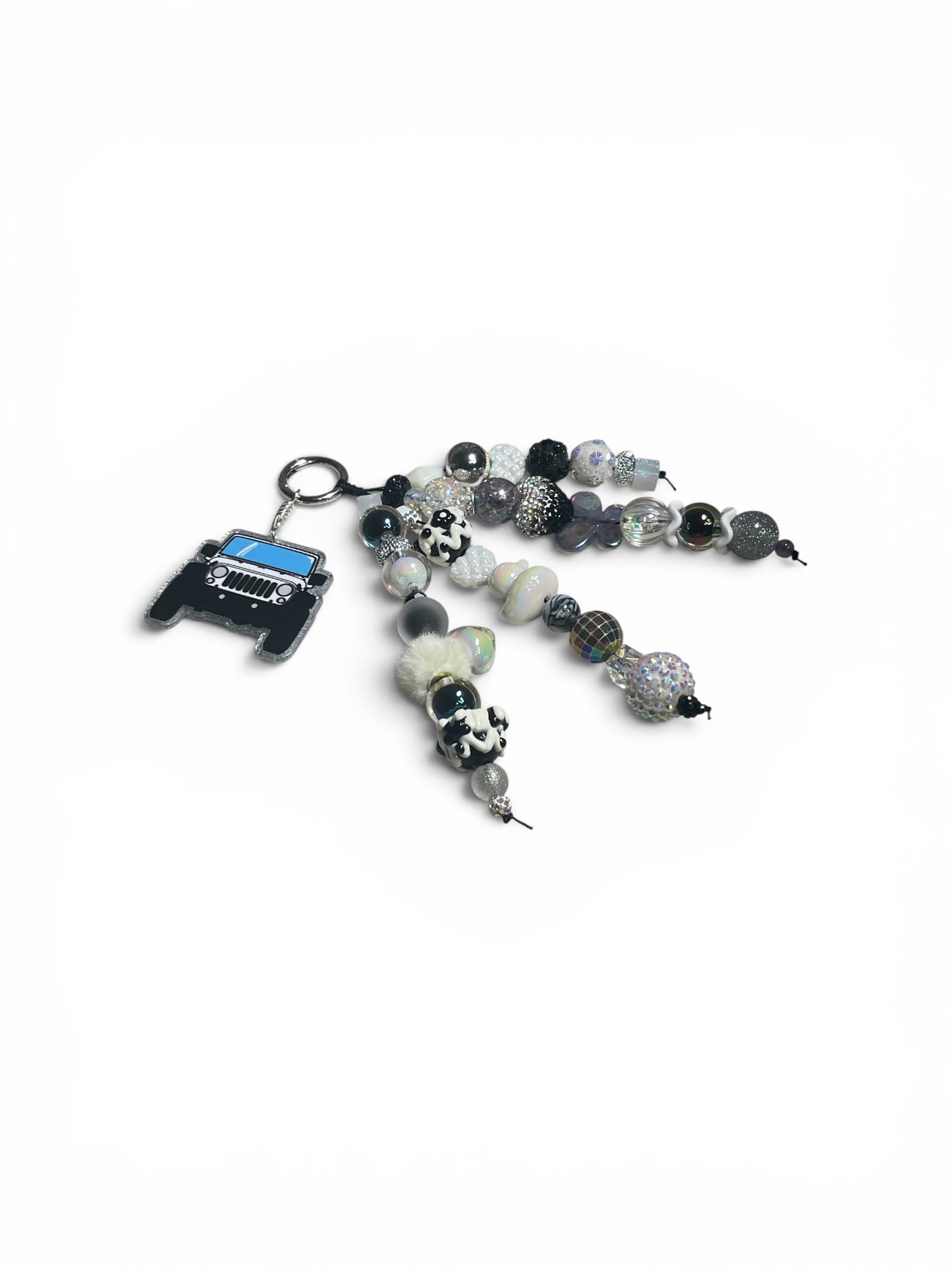Jeep Black and White Bag Charm