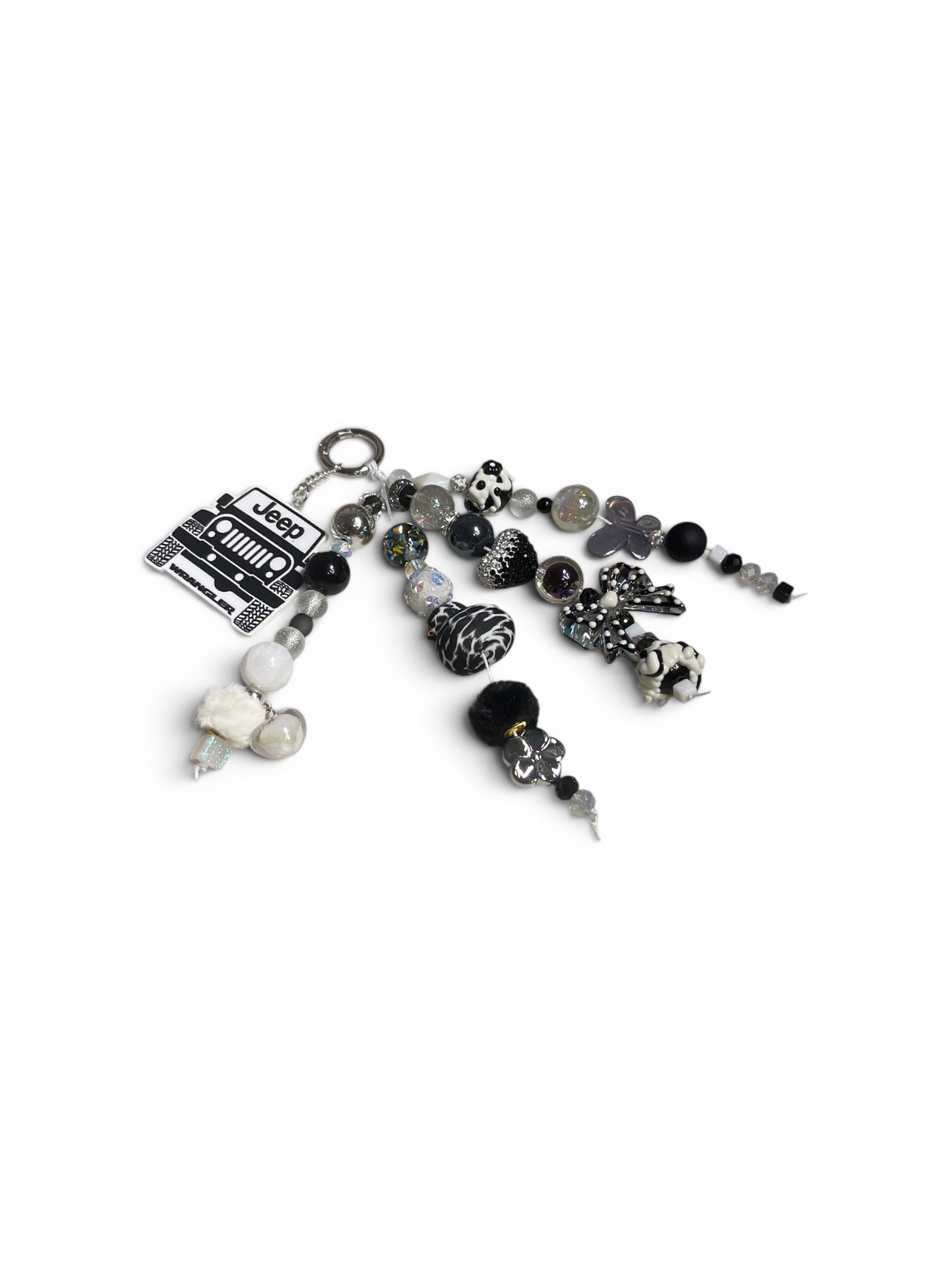 Jeep White and Black Bag Charm