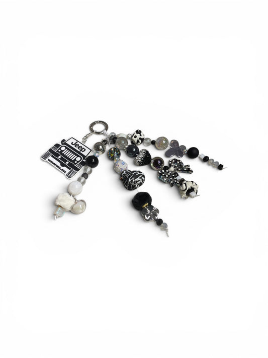 Jeep White and Black Bag Charm