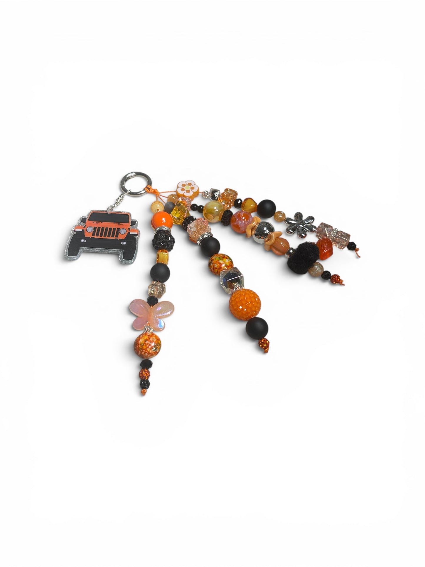 Jeep Black and Orange Bag Charm