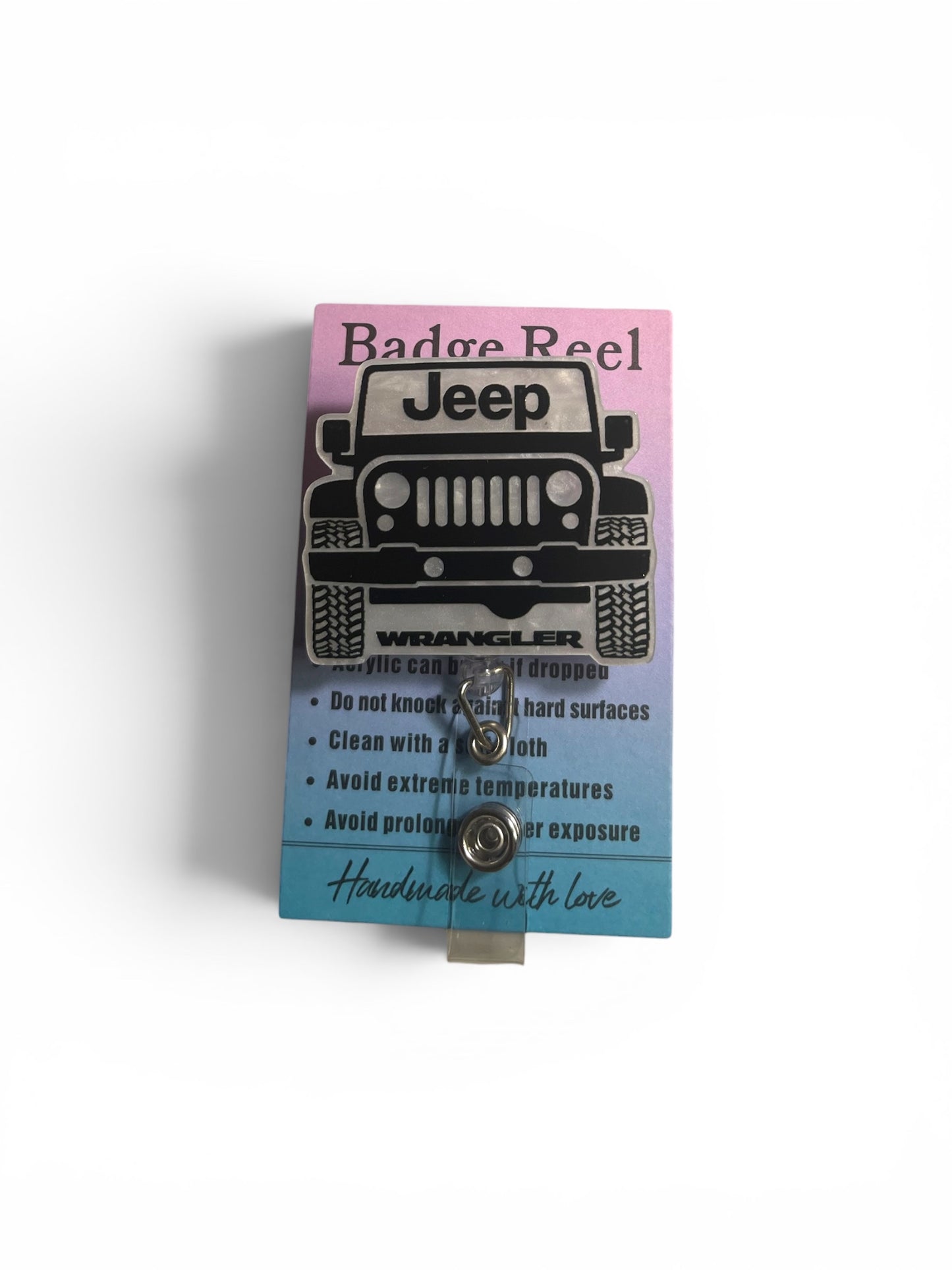 Black and Gray Jeep Badge Reel
