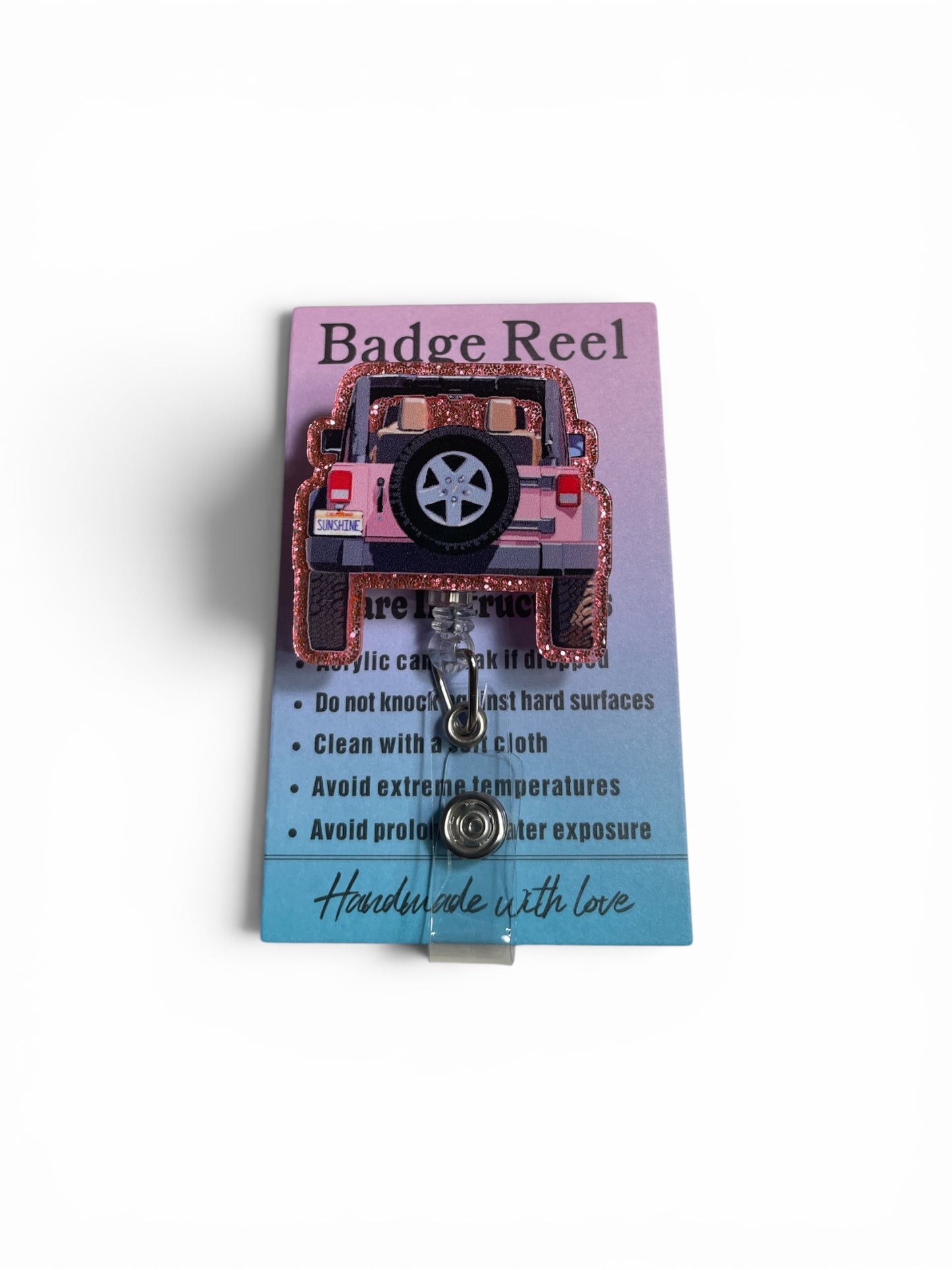 Pink Backend Jeep Badge Reel
