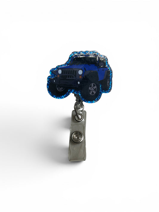 Blue Jeep Badge Reel