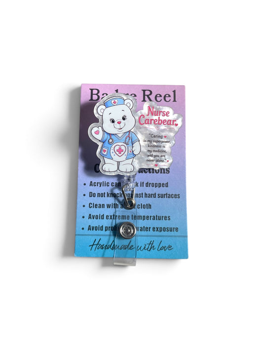 Nurse Carebear Badge Reel