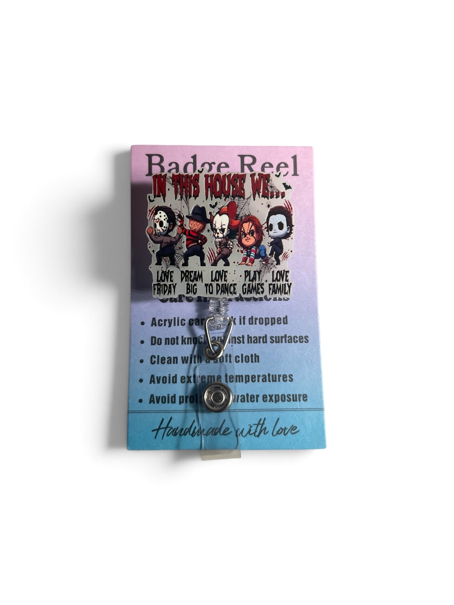 Halloween Horror Characters Glow in the Dark Badge Reel