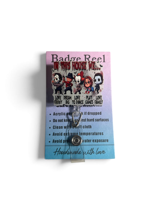Halloween Horror Characters Glow in the Dark Badge Reel