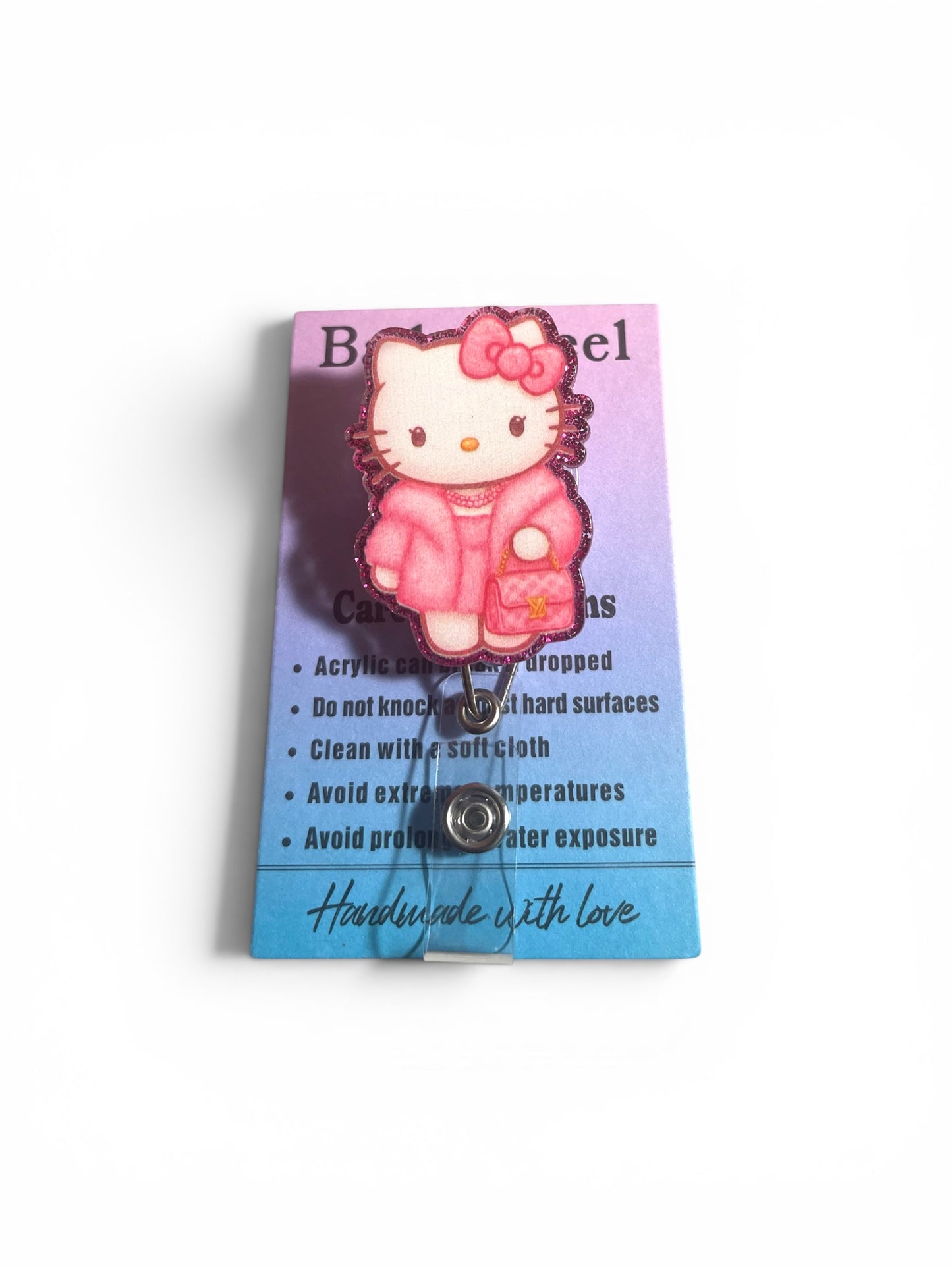 Hello Kitty Black Panther Character Badge Reel )