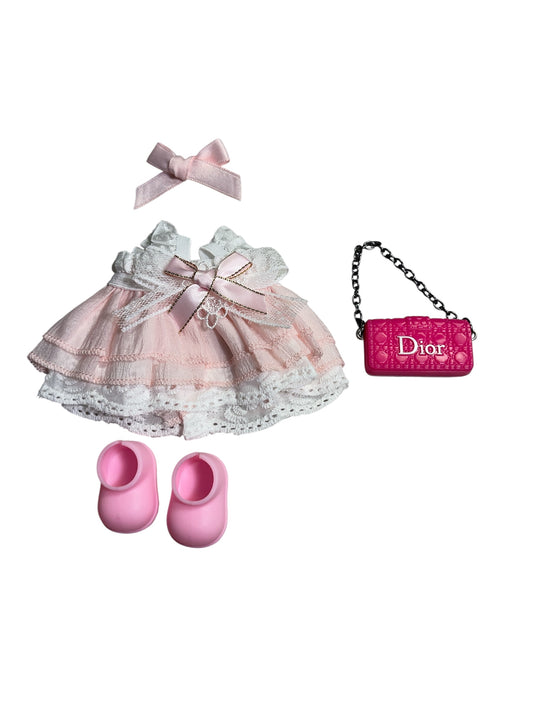 Labubu Pink Dress with Accessories