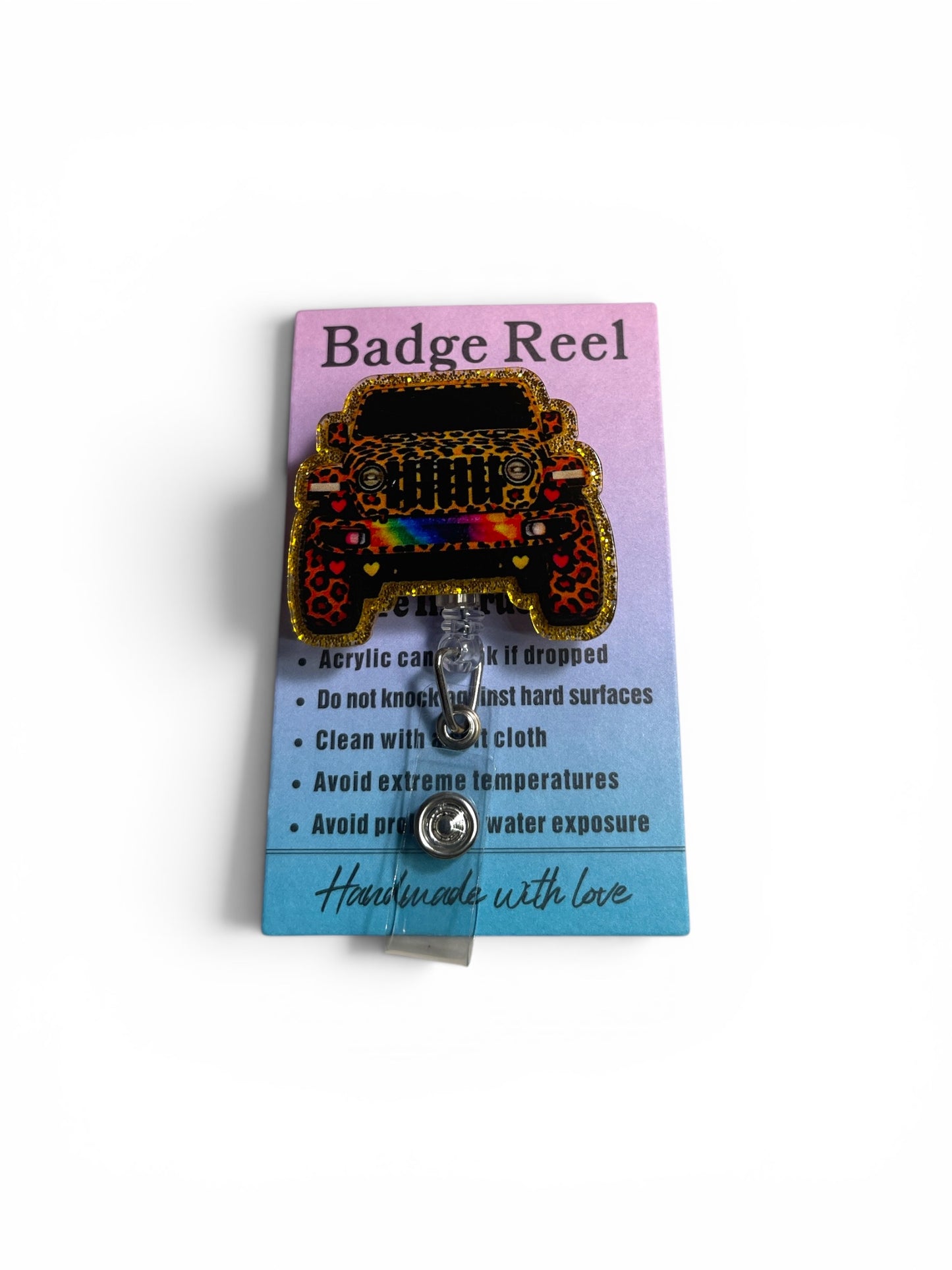 Leopard Print Jeep Badge Reel