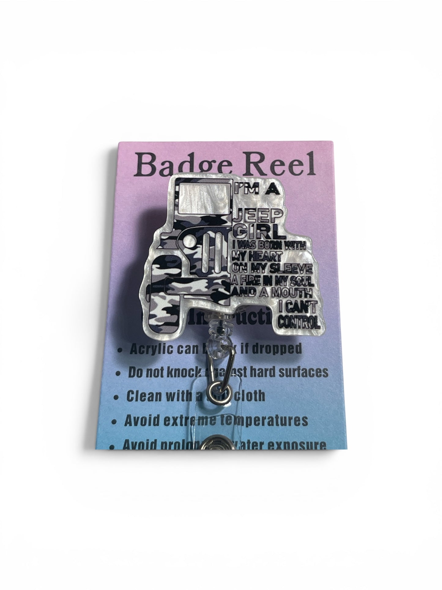 Cameo White and Black Jeep Badge Reel