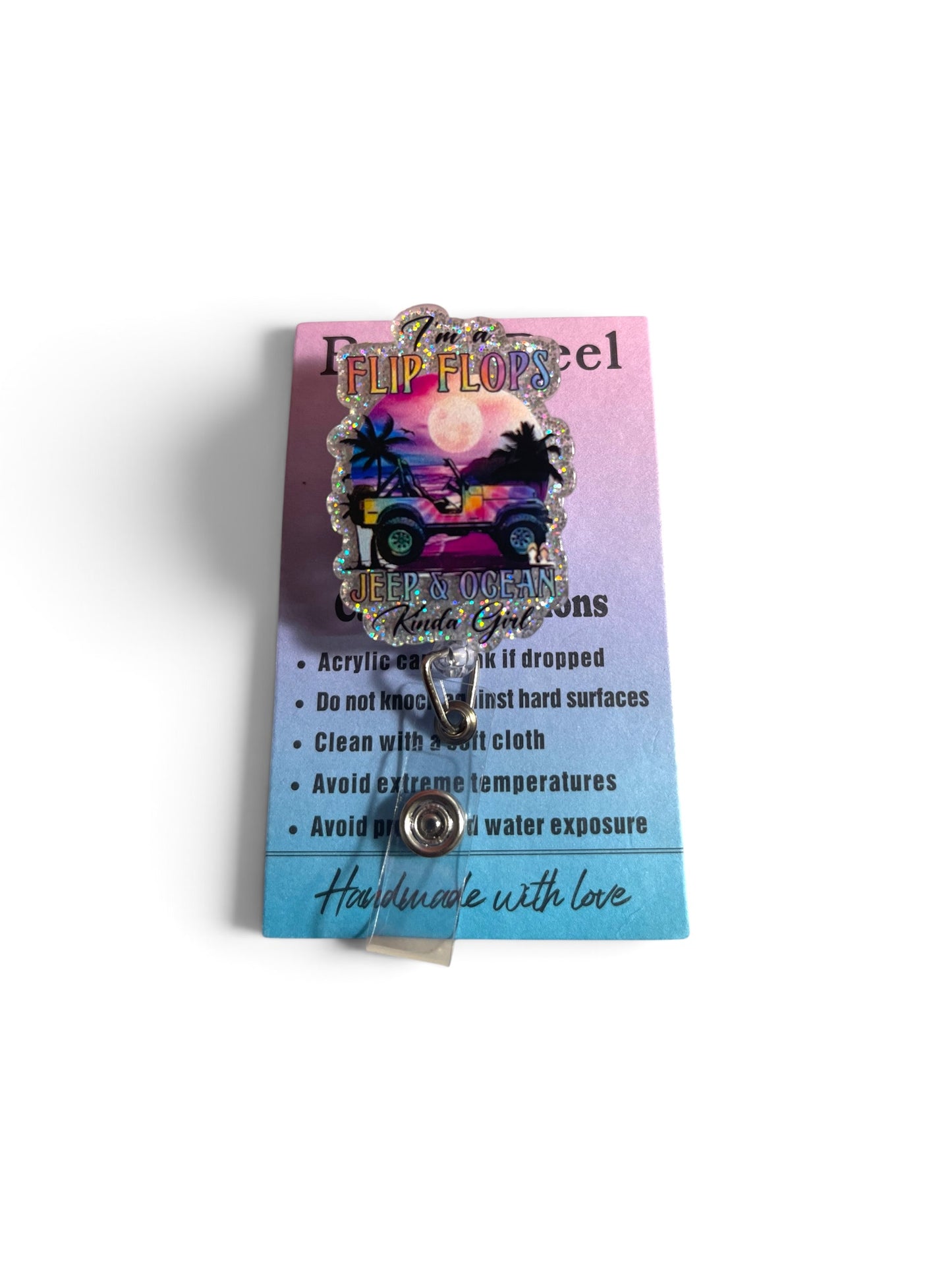 Jeep and Flip Flop Badge Reel