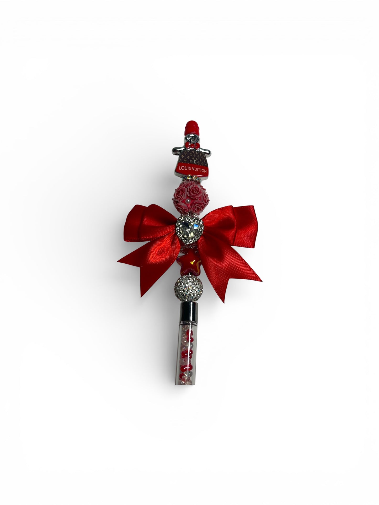 Luxury Red and Silver LV Shaker Pen