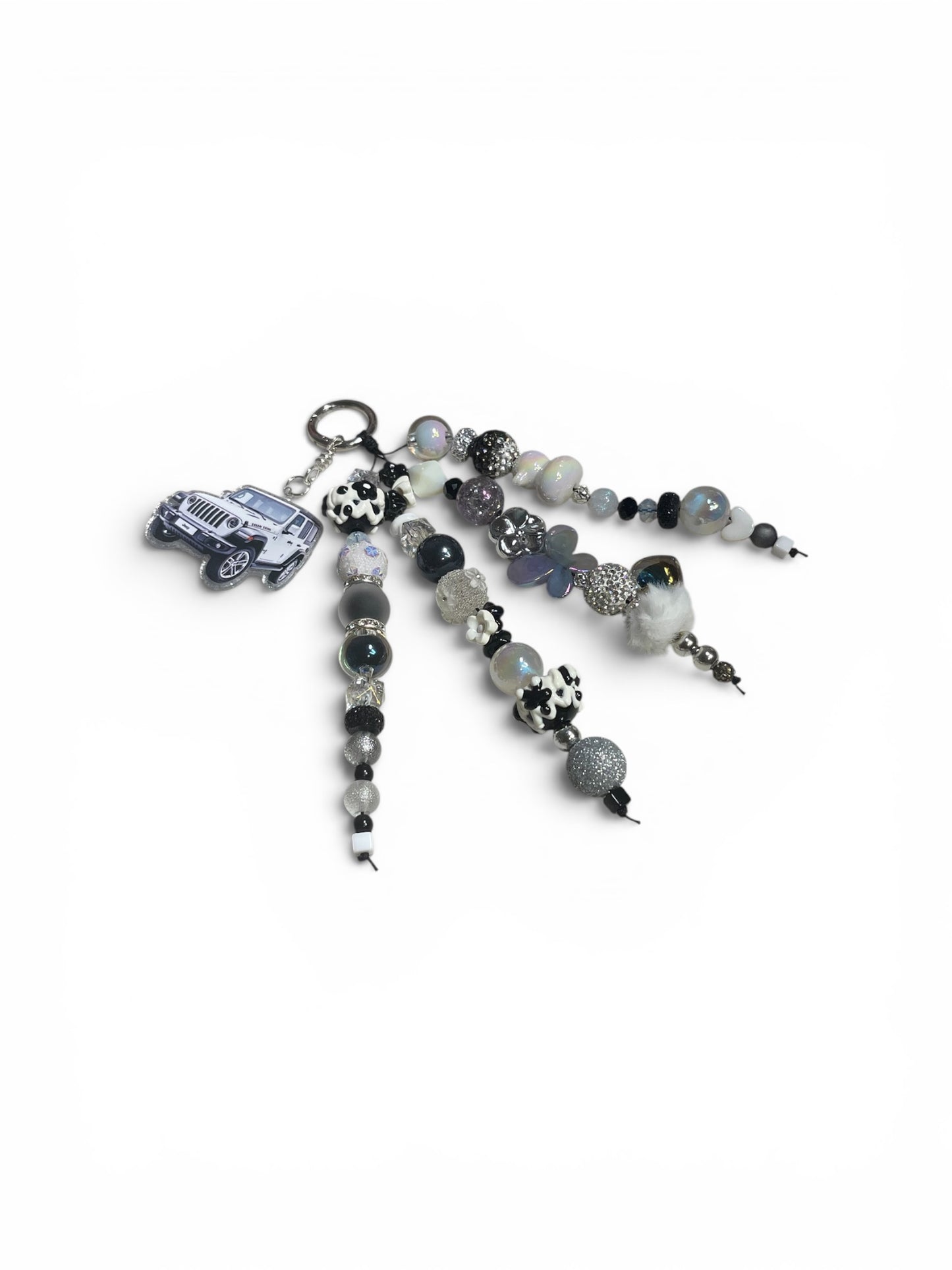 Jeep White and Black Bag Charm