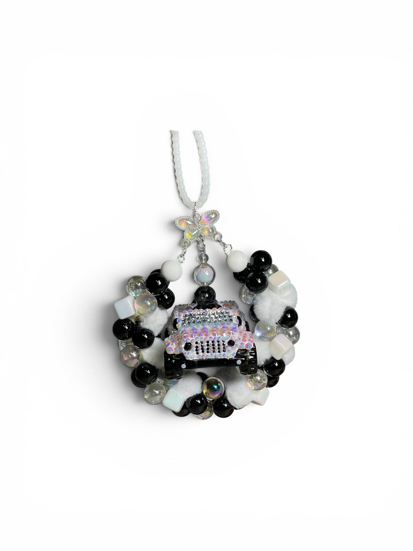 White and Black Duck Jeep Hanger