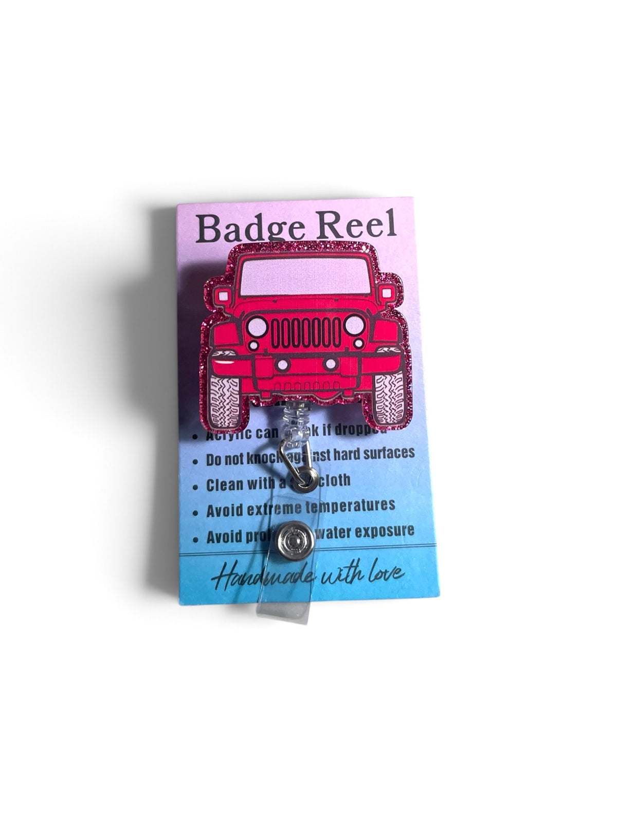 Vibrant Pink Jeep Badge Reel