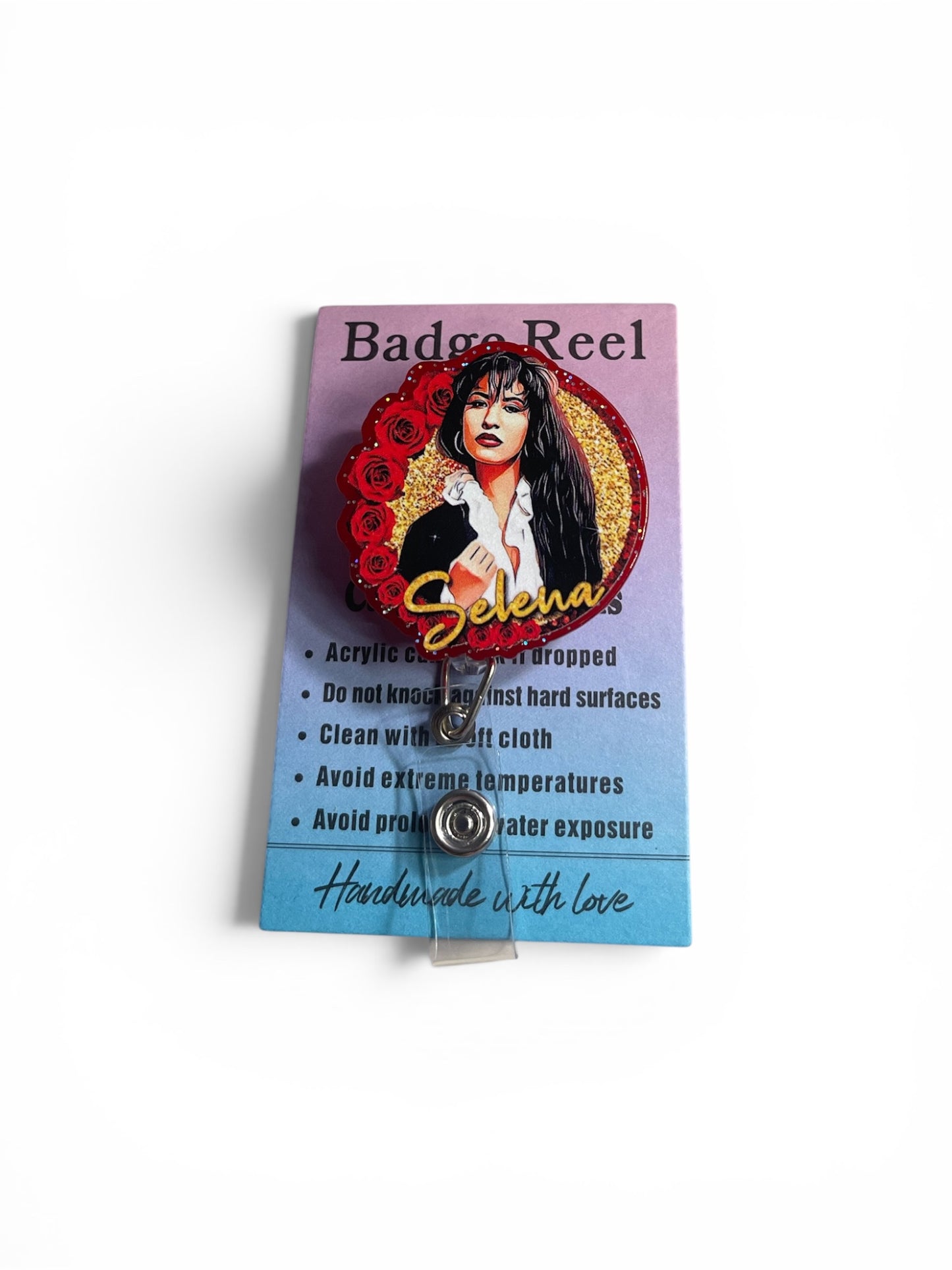 Selena Flower Badge Reel