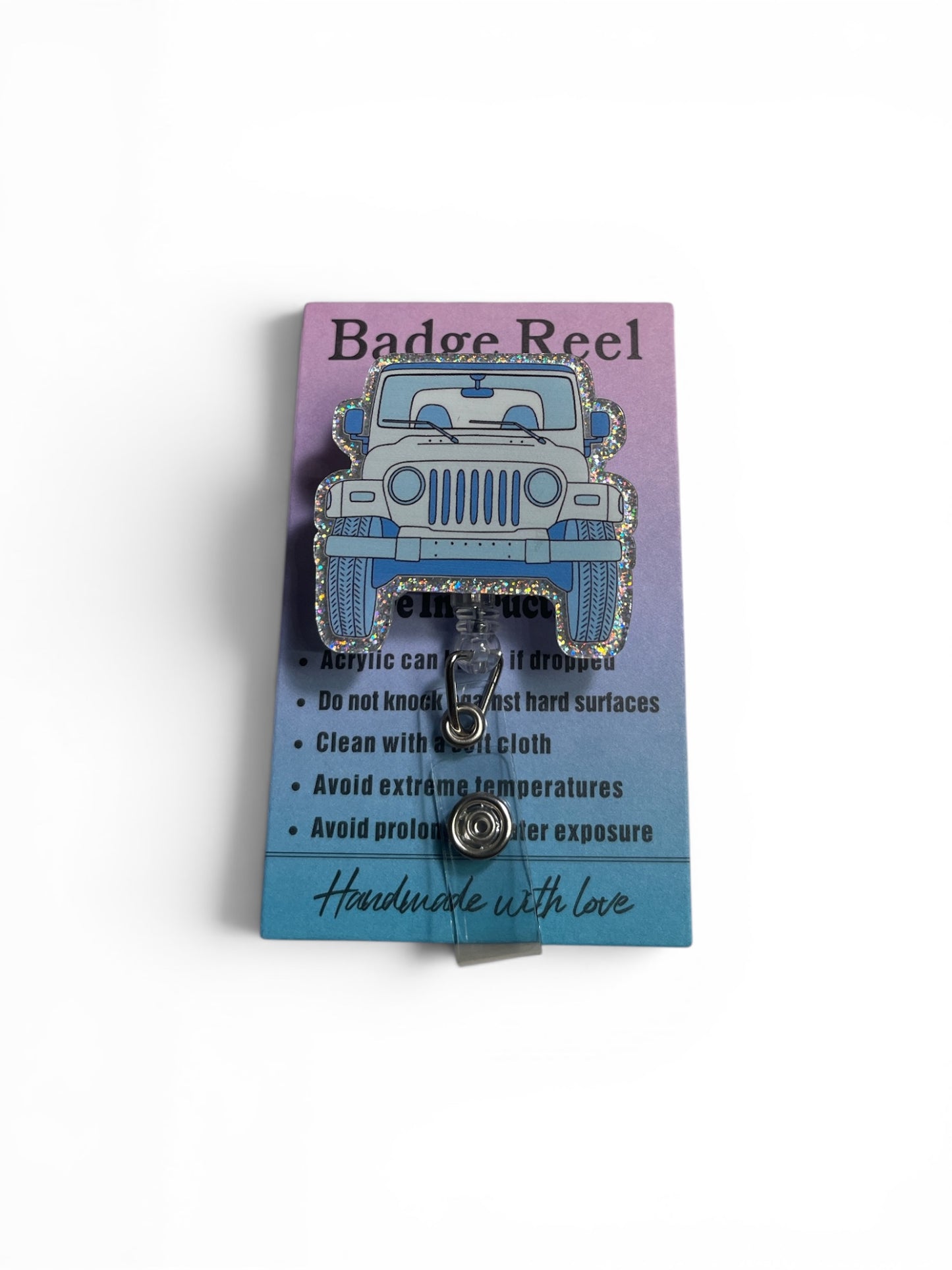 Light Blue Jeep Badge Reel