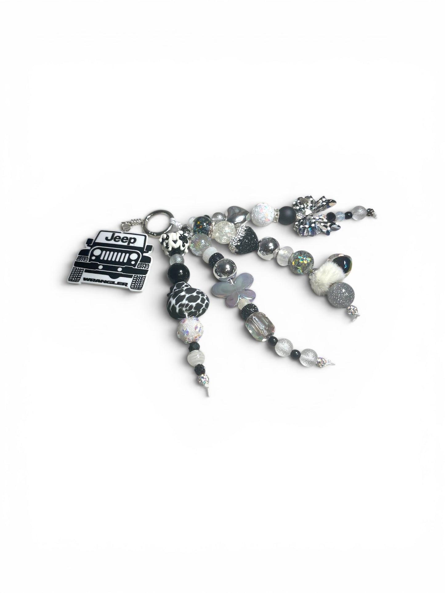 Jeep Black and White Bag Charm