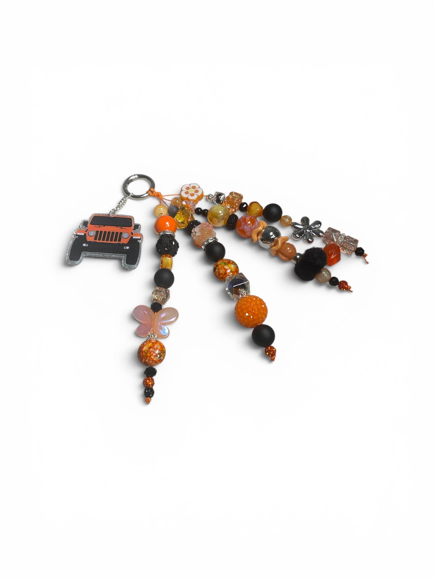 Jeep Black and Orange Bag Charm