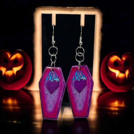 Halloween and Gothic Coffin Earring