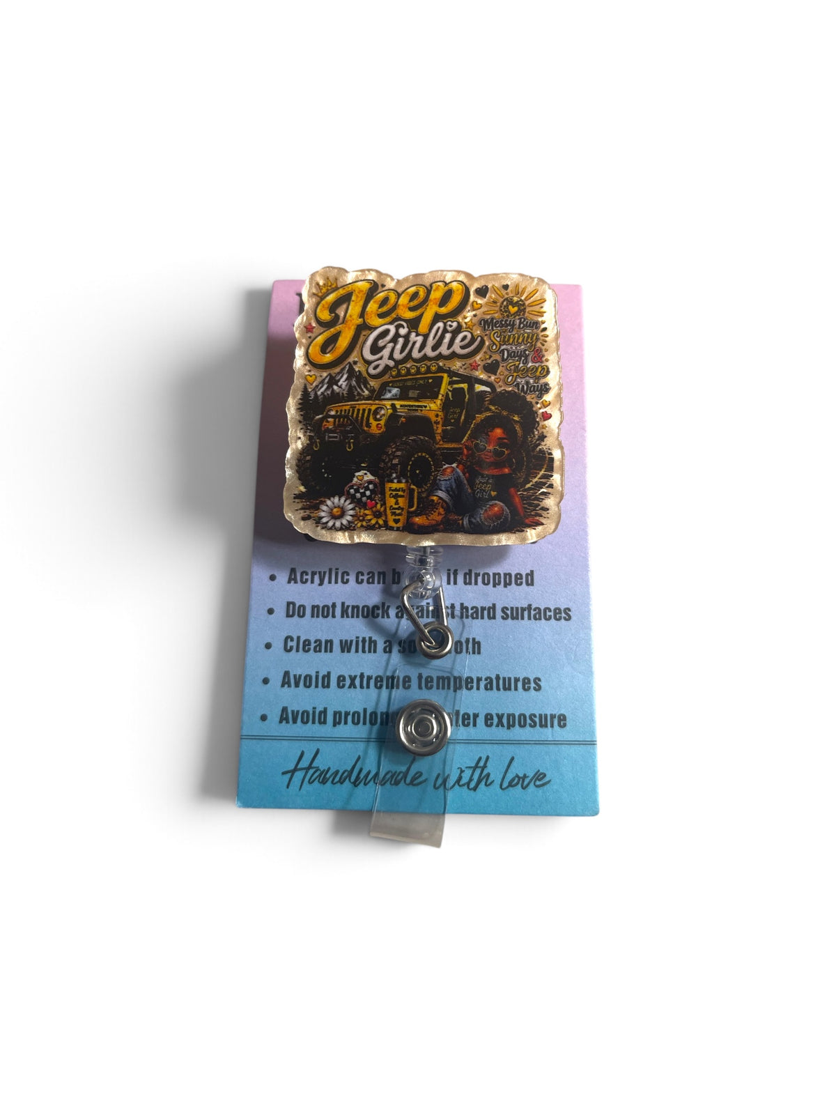 Gold Jeep Girlie Badge Reel