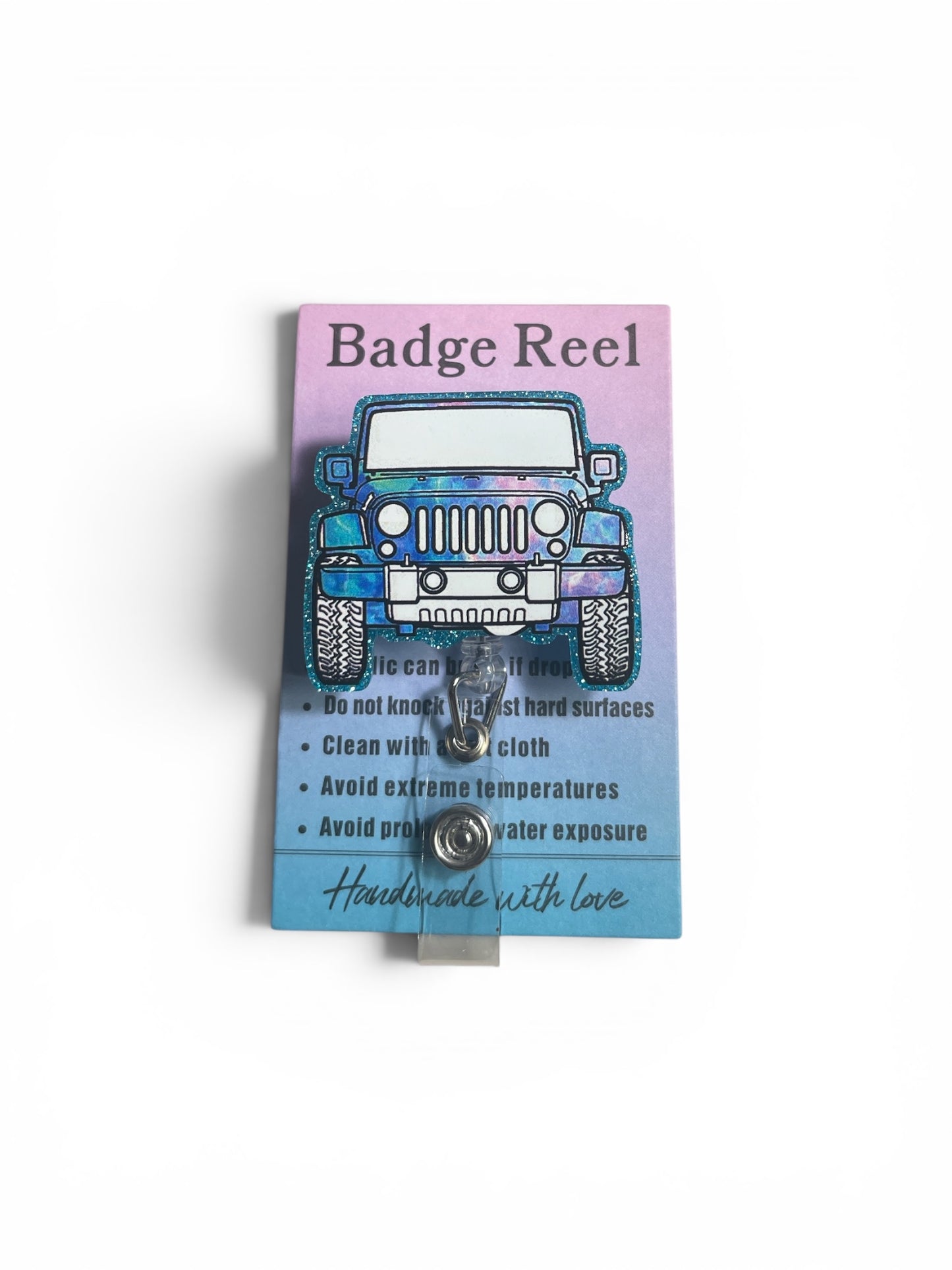 Blue Tie Die Jeep Badge Reel