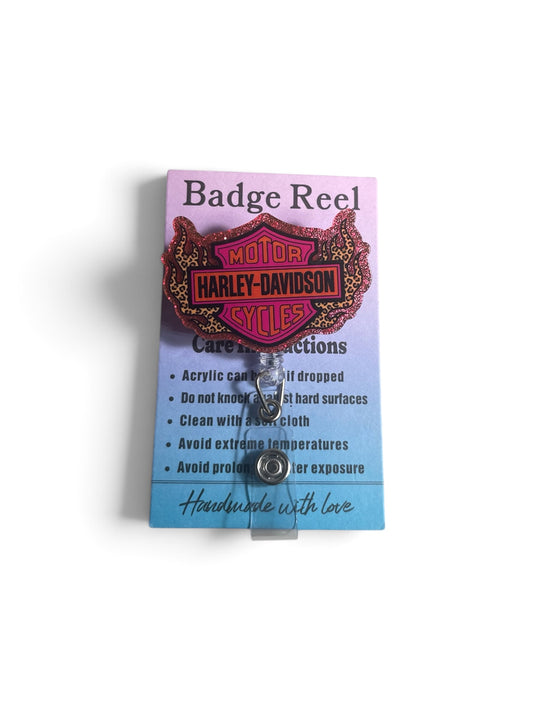 Harley Davidson Badge Reel Pink