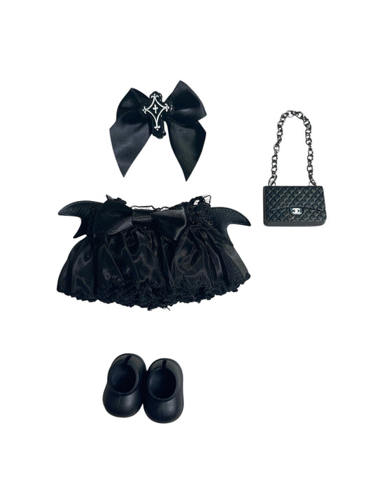 Labubu Black Dress Bat Wings with Accessories