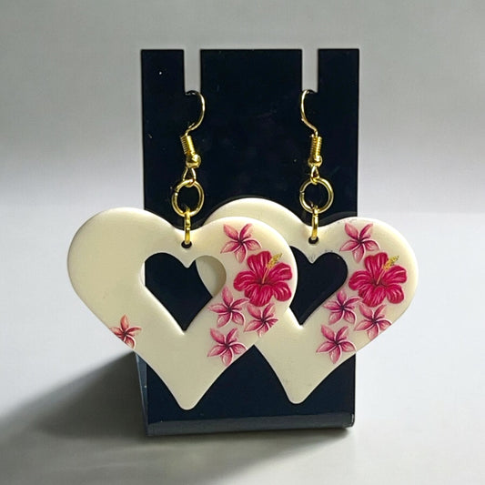 Flower Heart Earrings Gold