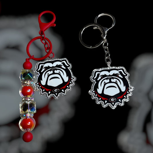 Georgia Bulldog Keychain His and Her Set