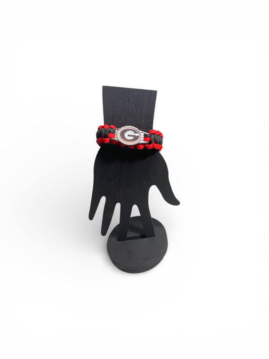 Georgia Bulldog Paracord Bracelet with Letter G
