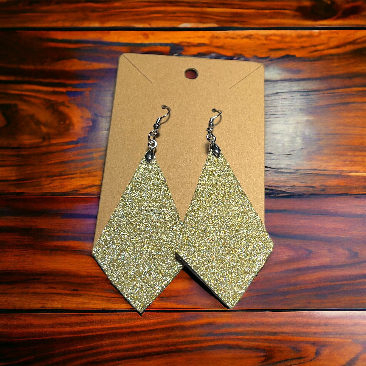 Diamond Shaped Glitter Earings