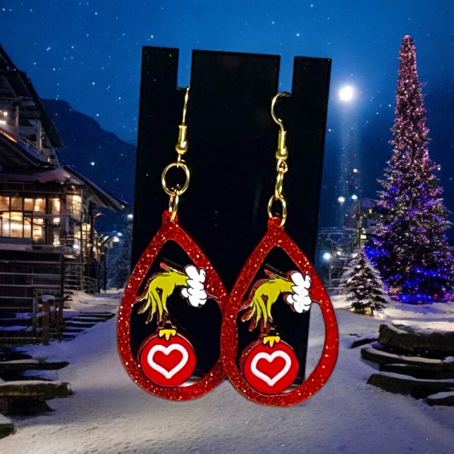 Grinch Hand Earrings