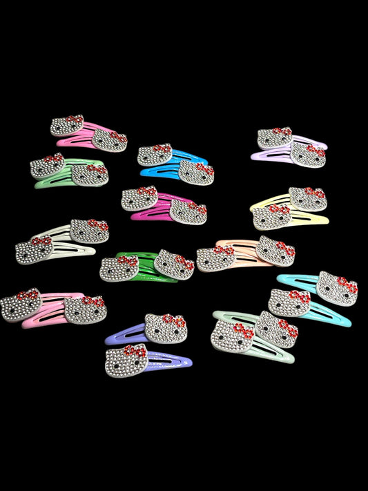 Hair Clips with Kitty Design