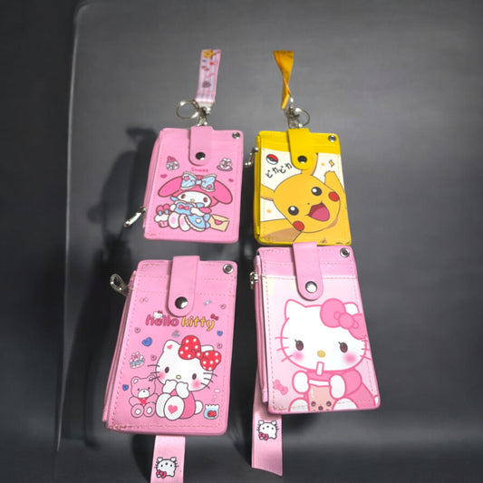 Pikachu and Hello Kitty Friends Lanyard Wallet