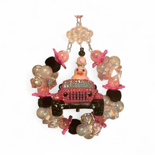 Pink and Black Bling Jeep Duck Hanger