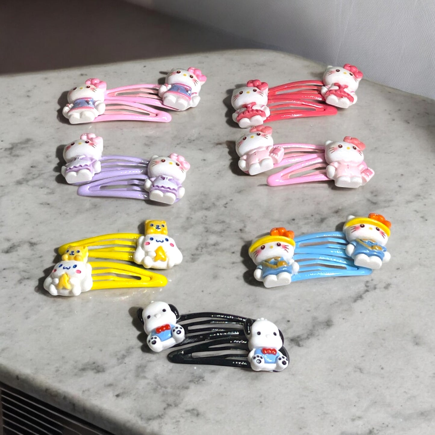Kitty and Friends Charm Hair Clips