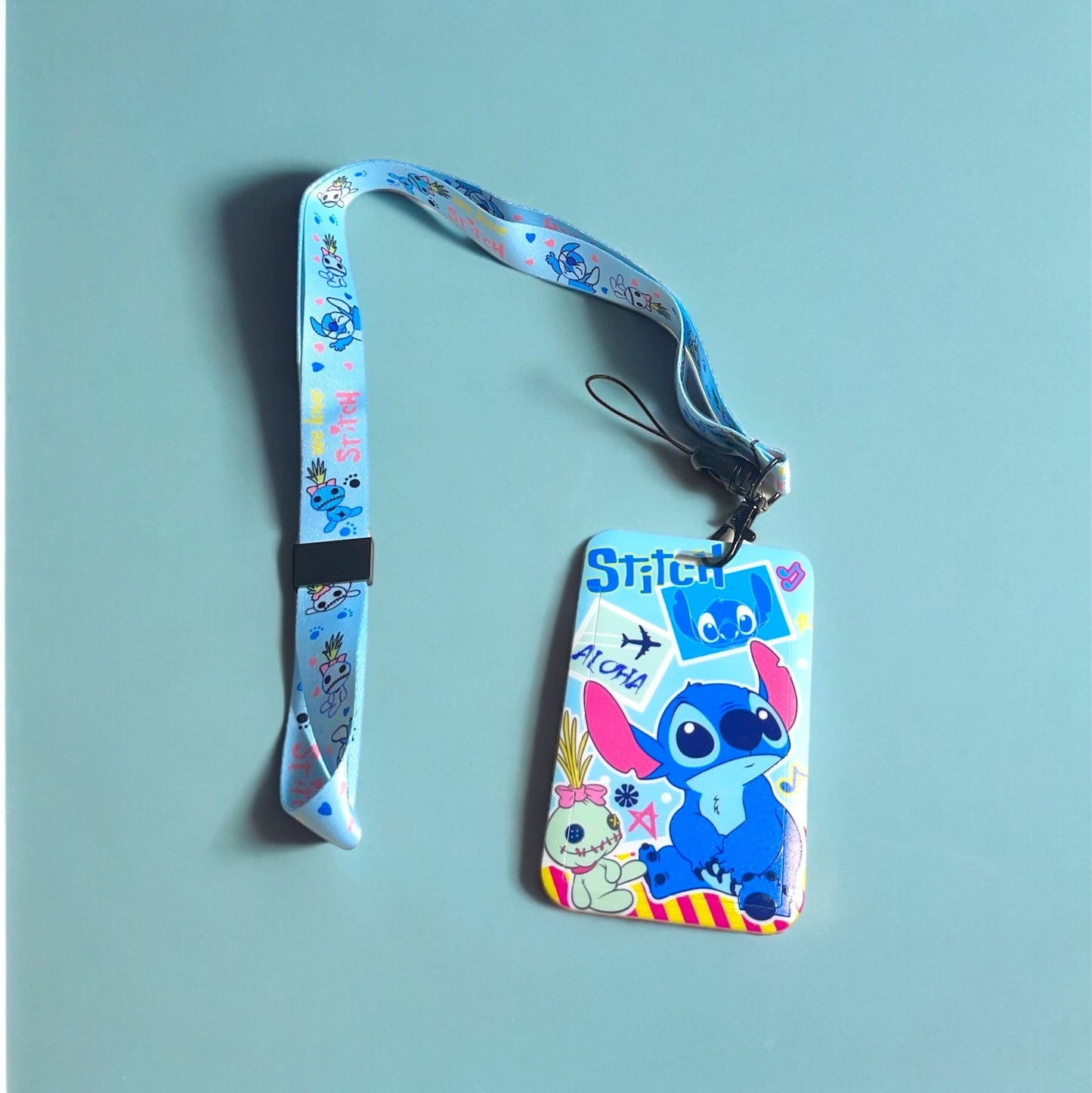 Lanyard and ID Holder with Blue Alien