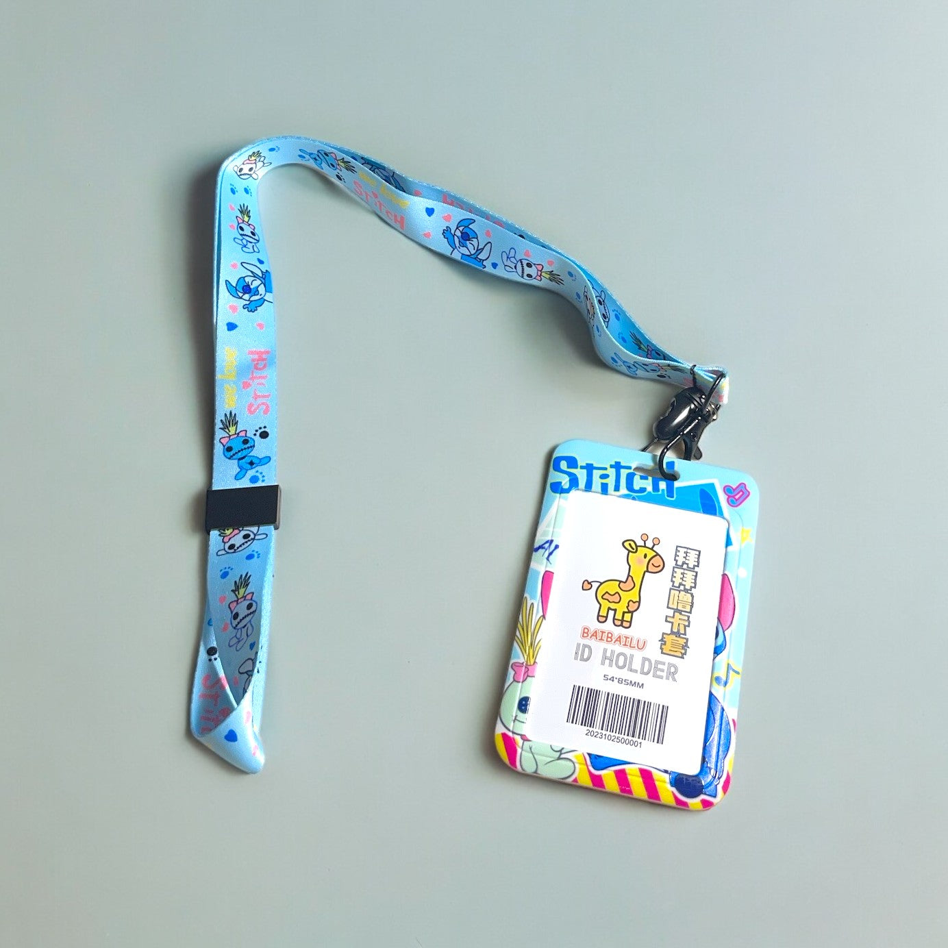 Lanyard and ID Holder with Blue Alien