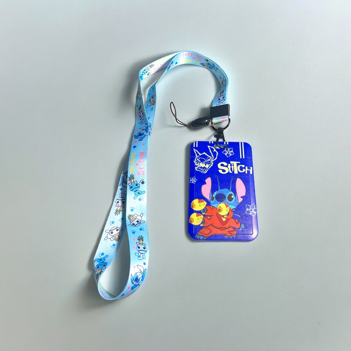 Lanyard and ID Holder with Blue Alien