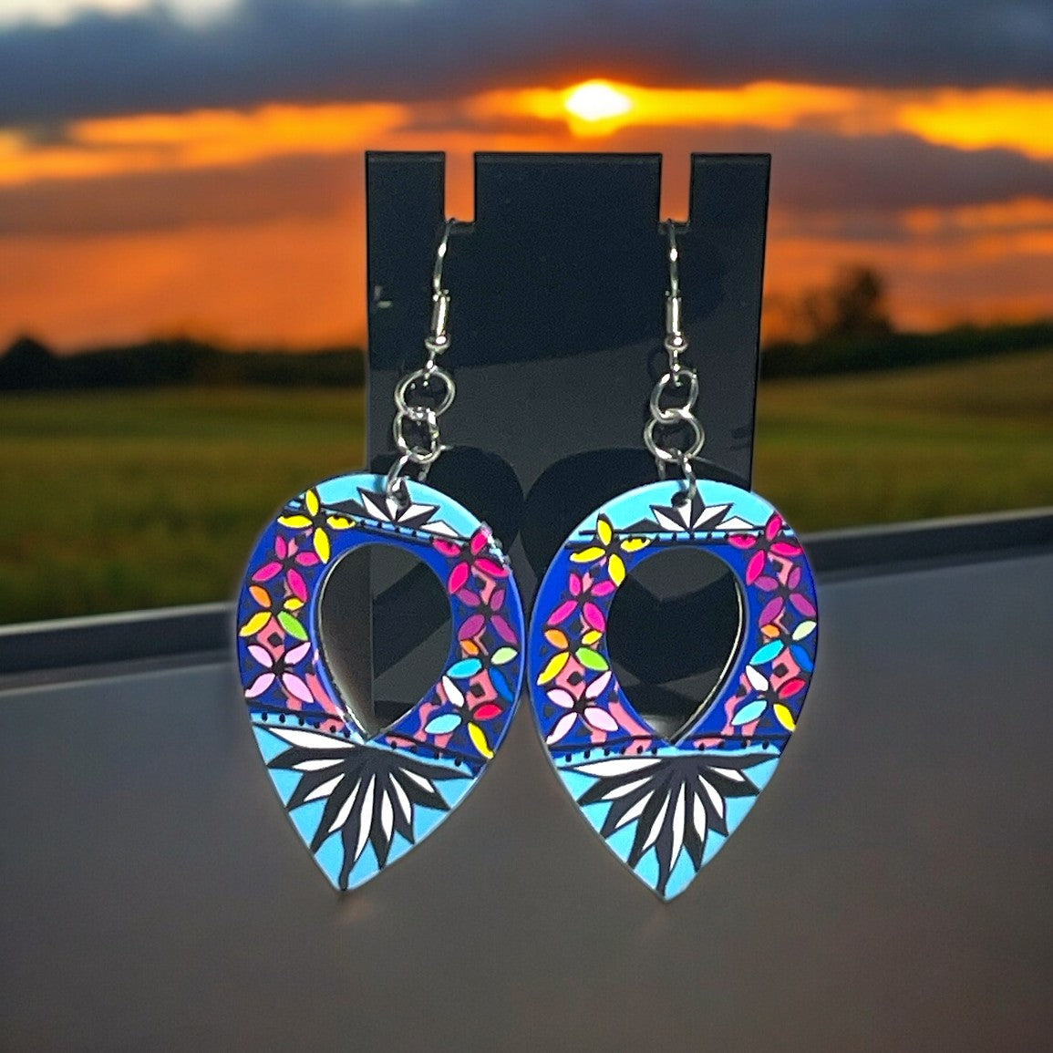 Light Blue and Dark Blue Earrings