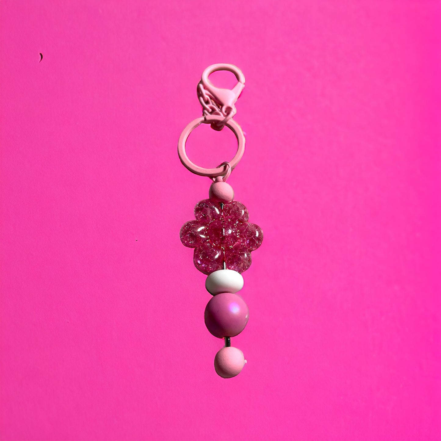 Pink Flower Keychain