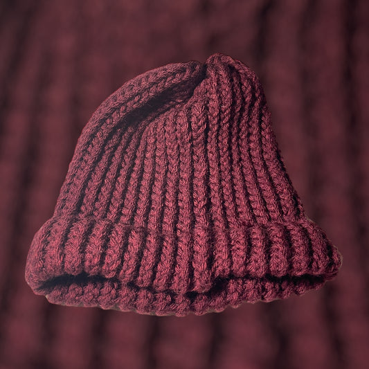 Maroon Handmade Knitted Hat