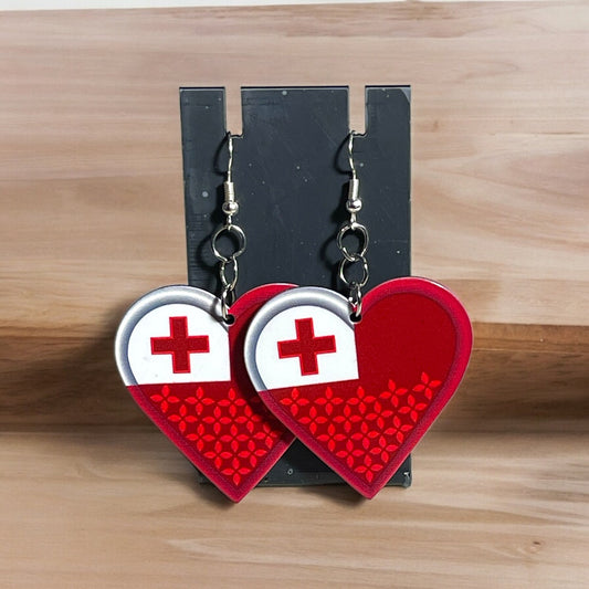 Medical Heart Earrings