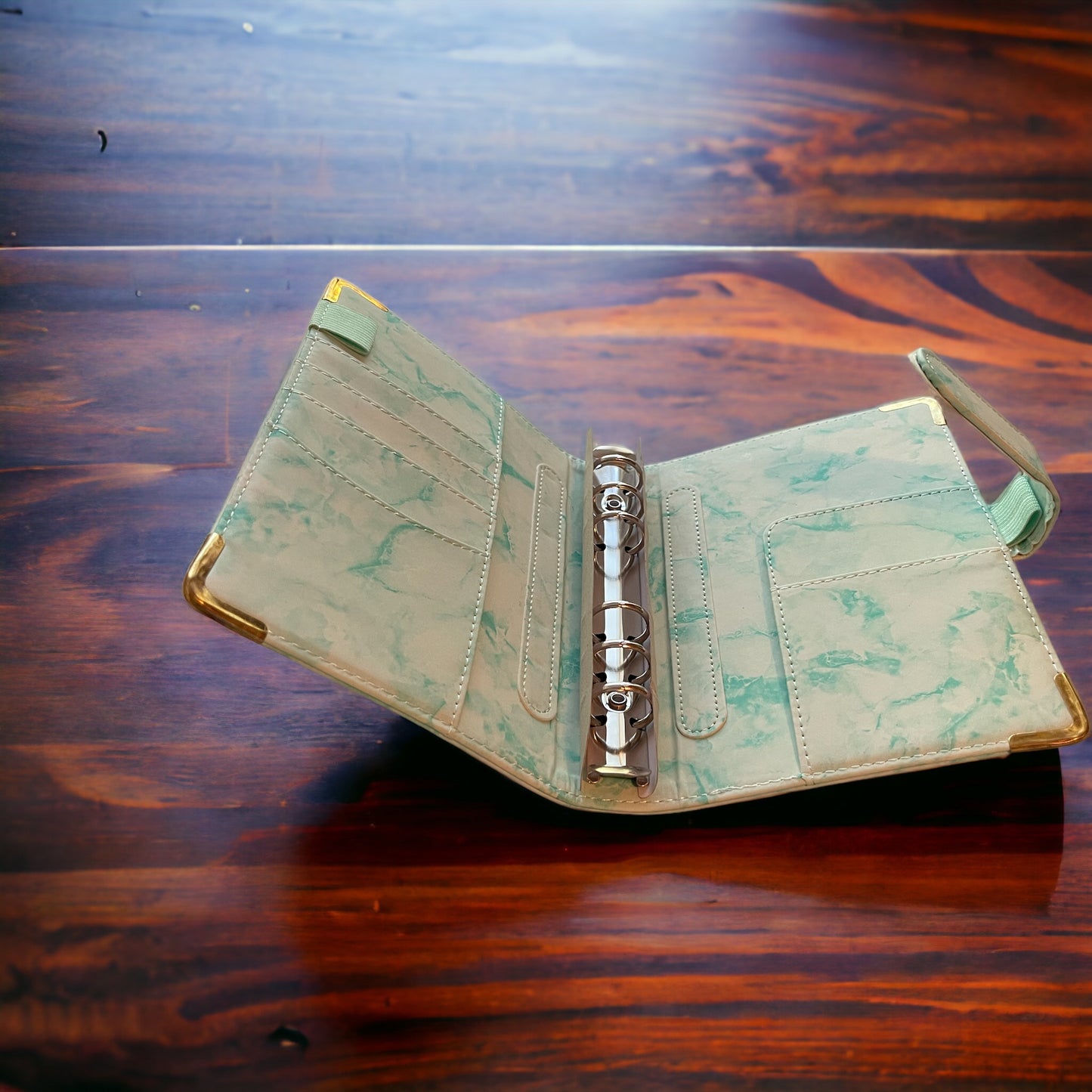 Green Marble Monthly Planner and  Budget Binder A6.