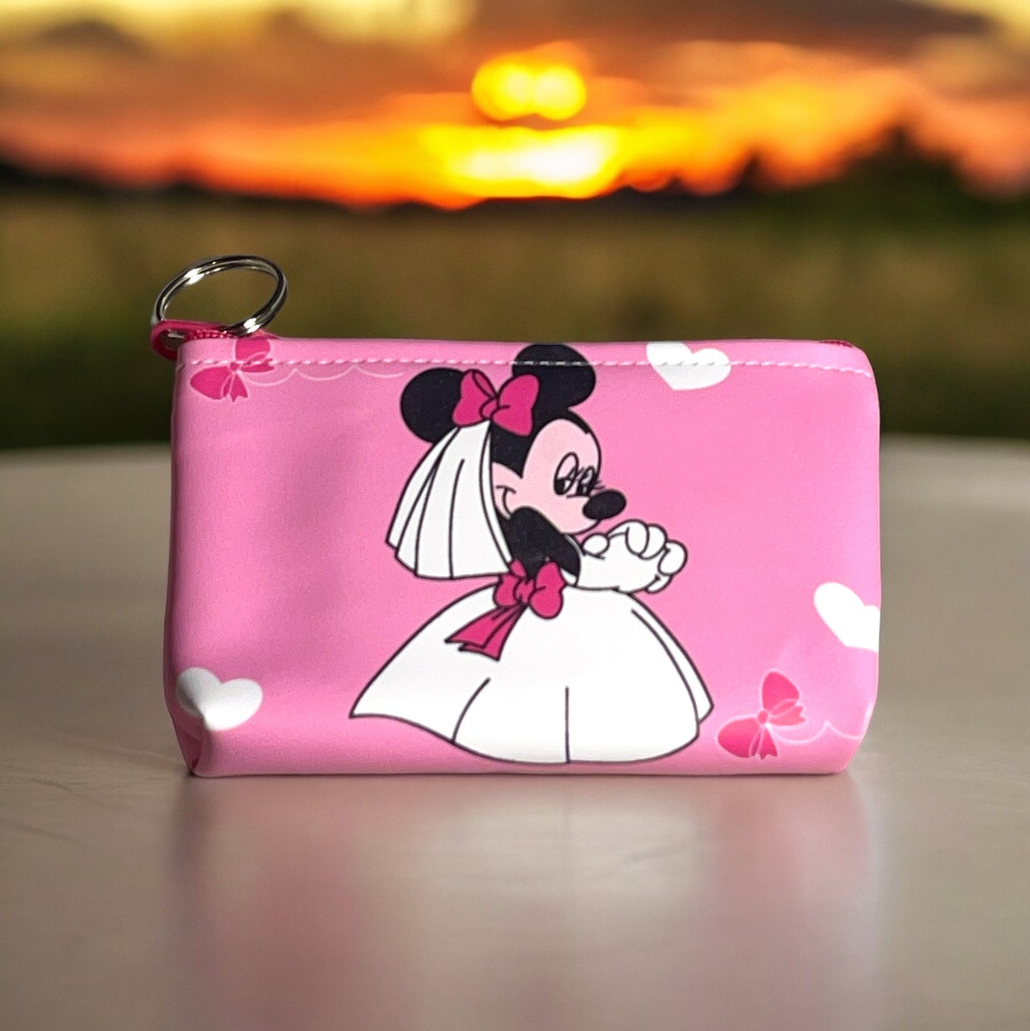 Pink Coin Bag with Mouse Design